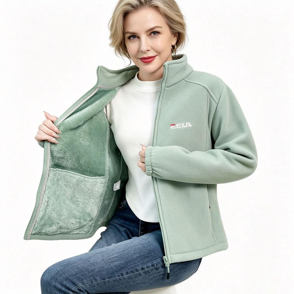2026 Autumn/Winter Women's Thick Fleece Sherpa Jacket with Warm Stand Collar