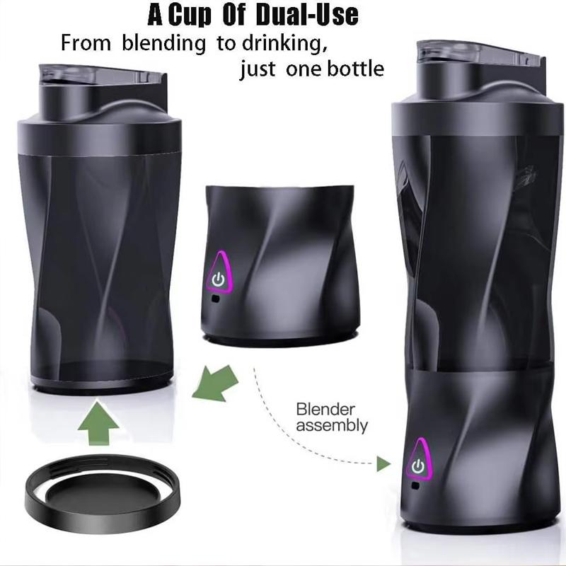 

Портативный электрический блендер с USB-зарядкой, мини-соковыжималка для фруктов, смузи-мейкер для дома, путешествий и офиса, блендер для напитков чёрный