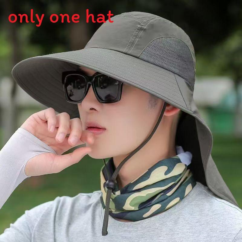 Mens Foldable Sun Hat With Large Brim For Fishing Hiking And Outdoor Activities