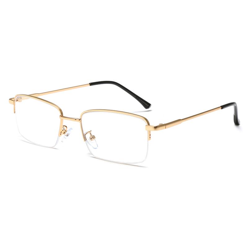 Blaulichtfilterbrille Halbrahmen Quadratische Metallbrille Damen Herren Luxusbrille Blaulichtblockierende Herren Damen Brille