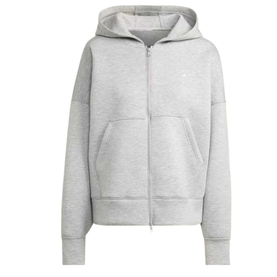 adidas Women s Full-Zip Hooded Jacket Grey JM5792 S