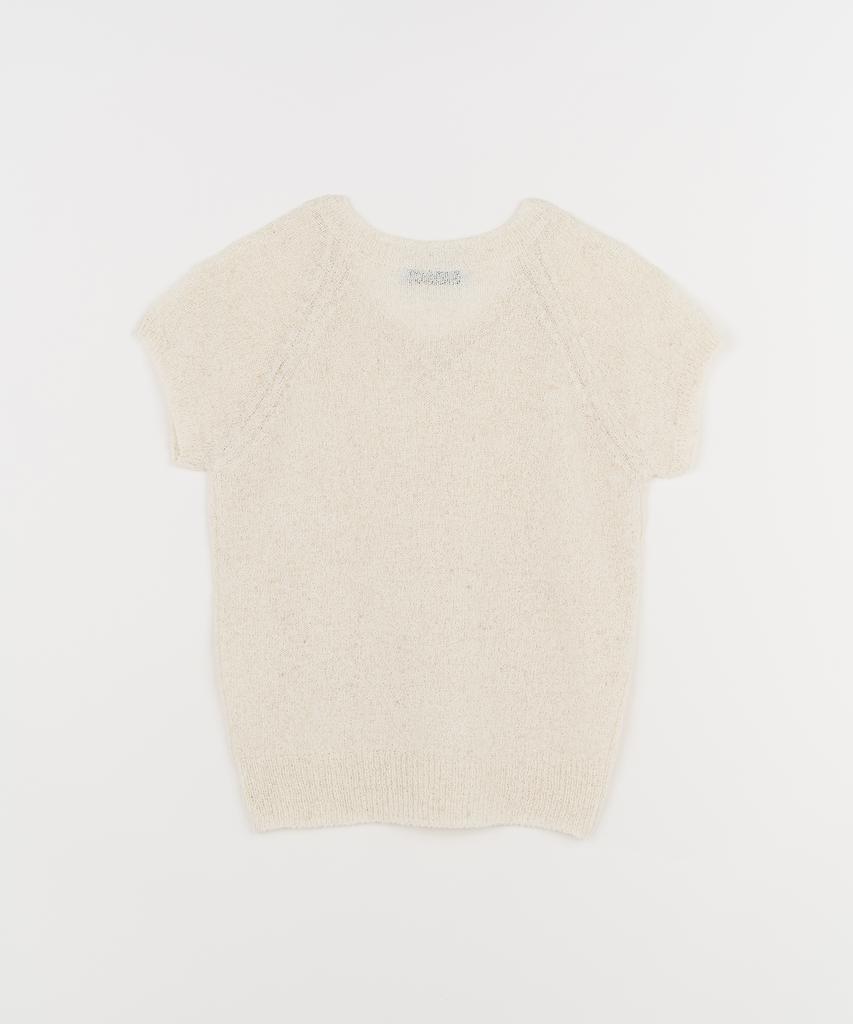 JBYRARA V-Boucle Short Sleeve Knit_Beige