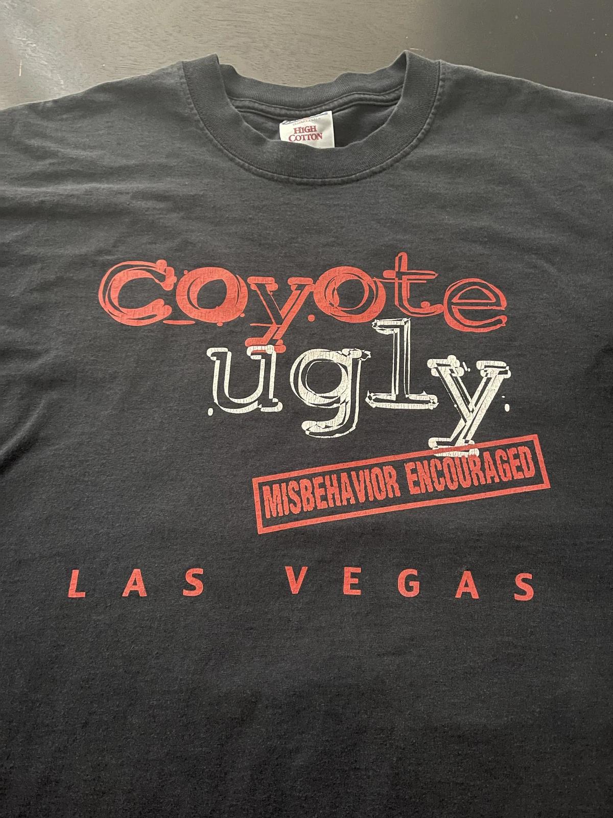 Винтажная футболка Coyote Ugly, Поощряется плохое поведение, Футболка Лас-Вегас, Размер: XL S