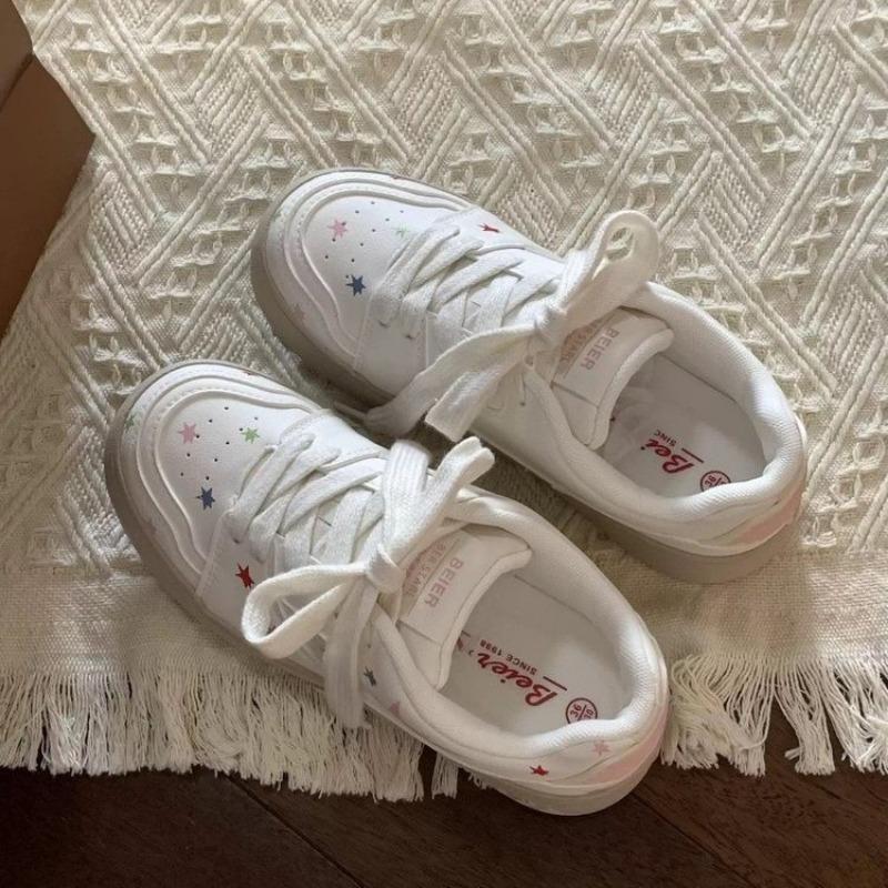 Spring New Milk Huhu Star Board Shoes Women's Cute Niche Thick-soled Versatile Sports and Leisure Shoes