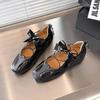 Ballet Flat Sneakers Women's Thick Bottom Bowknot Hollow Out Shoes Fashion Designer Mary Jane Ballet Comfort Shoes Female
