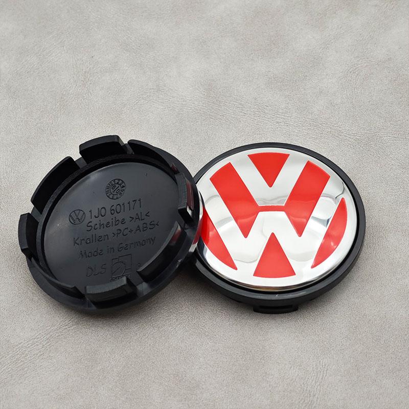 2026 New For VOLKSWAGEN VW 4pcs 56mm Red Car Wheel Center Caps Rim Hub Caps For VW Volkswagen Golf Jetta Bora Polo Santana Cross