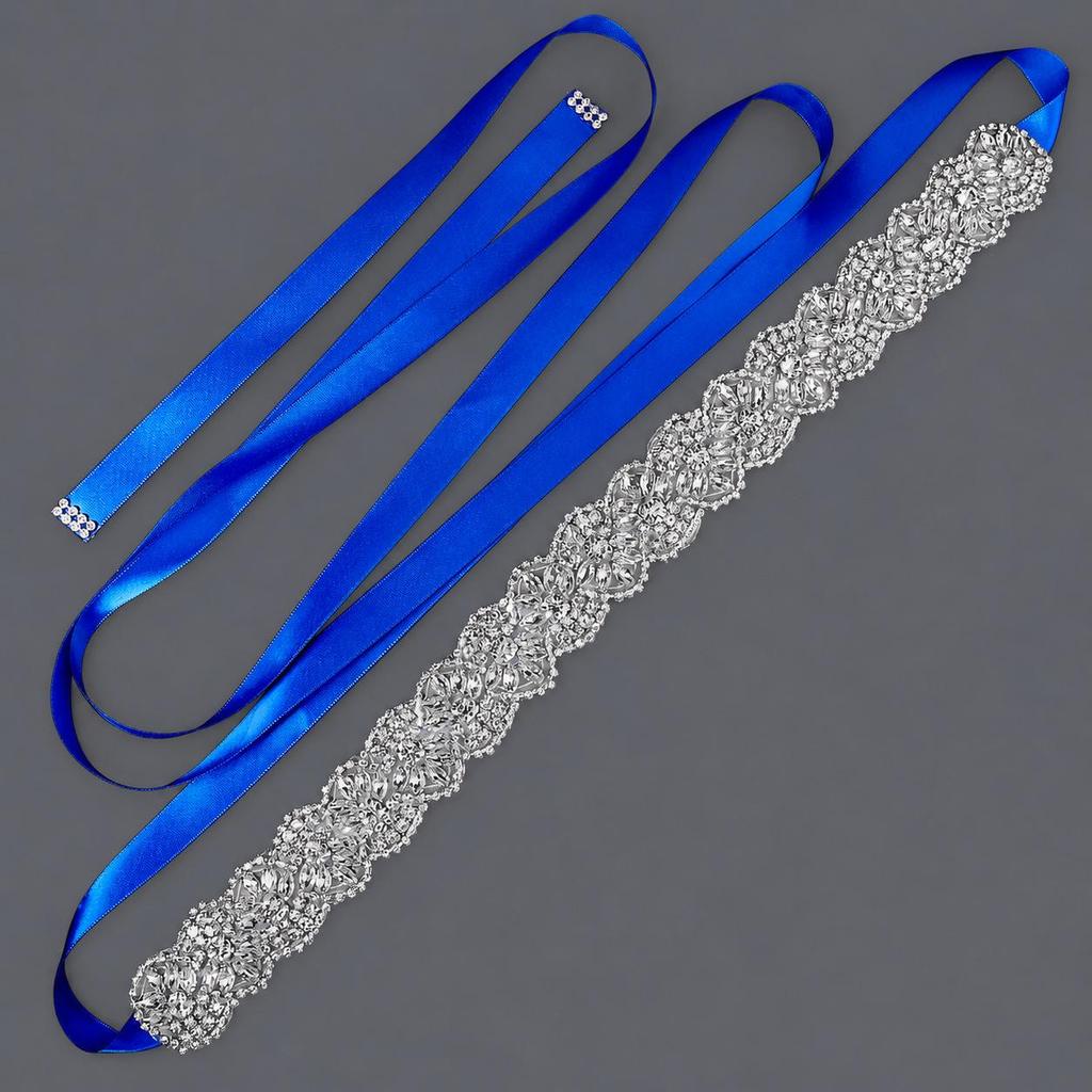 Elegant Silver Rhinestone Wedding Belt – Versatile High-End Dress Accessory for Fashion Shows and Performances