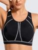 SYROKAN Plus Size Wireless Full Cup Running Sports H75 Women's Non-Slip Bra, Racerback, Black,