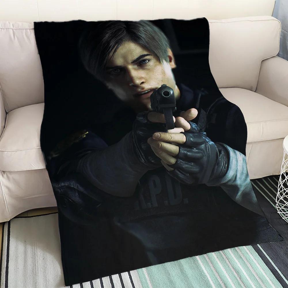 Anime deka na pohovky Leon Kennedy Mikrovlákno Ložní prádlo Tenká vatelínová deka Přehoz Postelové deky & Přehozy Nadýchaná kostkovaná Cobija