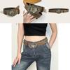 Trendy Punk Style Leather Waist Belt With Retro Studs For Casual Outfits