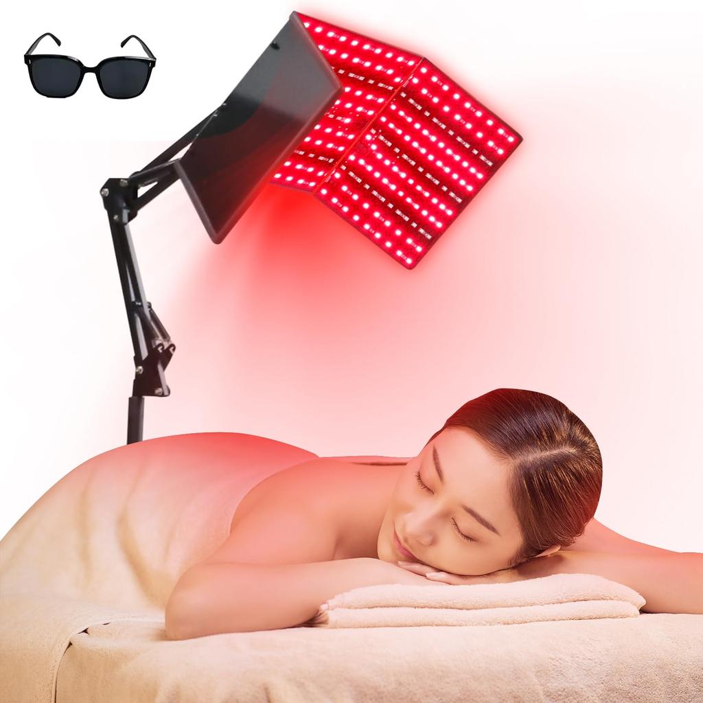 50W Foldable Near-Infrared Stand-Type Infrared Light with Timer Function, 480 LEDs, 660nm and 850nm, for Neck, Shoulders, Waist, Back, Arms, Knees,