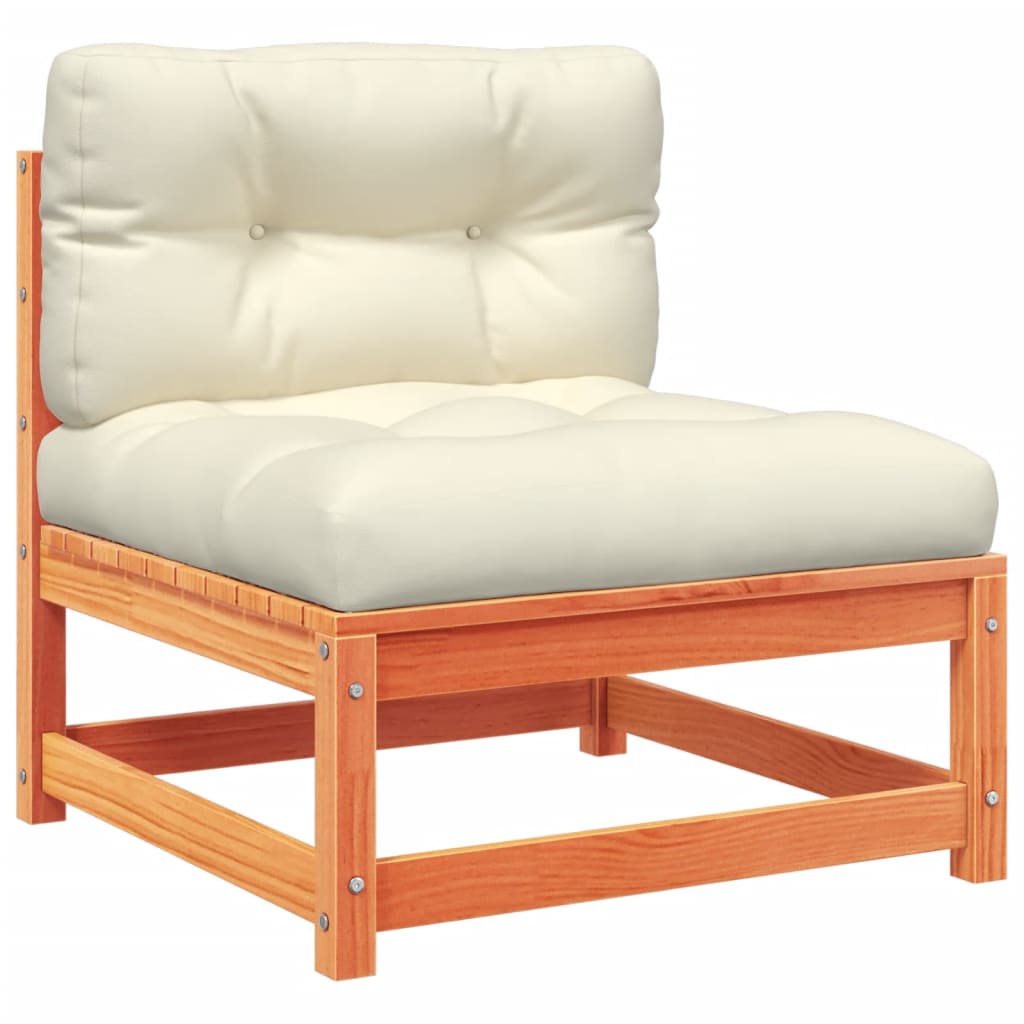 8 piece garden sofa set with cushions wax brown pine wood