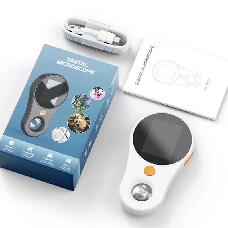 500X Handheld Digital Microscope 2 Inch IPS Screen Electronic Coin Magnifier Compact Microscope Camera for Jewelry Watch Repair