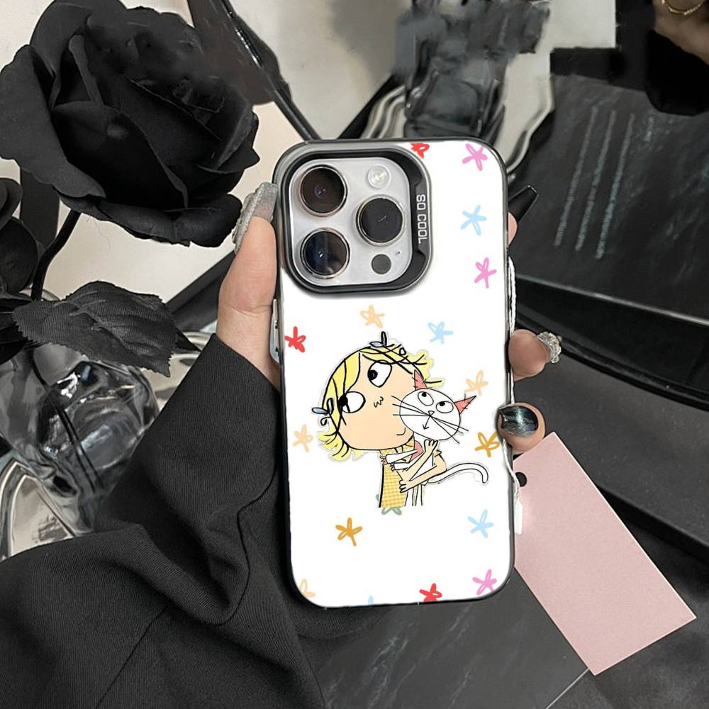 F-Charlie and Lola Cartoon Phone Case For IPhone 16 17 15 14 12 13 Pro Max Black Color Shockproof Cover