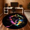 1pc Hockey Player Pattern Office Round Rugs, Under Chair Round Rugs for Living Room, Bedroom, Bathroom Decoration Carpet 091875