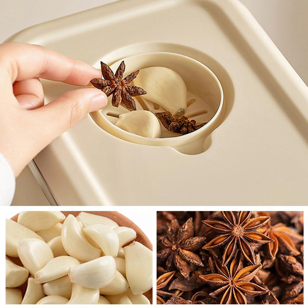 Press Rice Dispenser with Measuring Cup Transparent Window Detachable Sealed Grain Storage