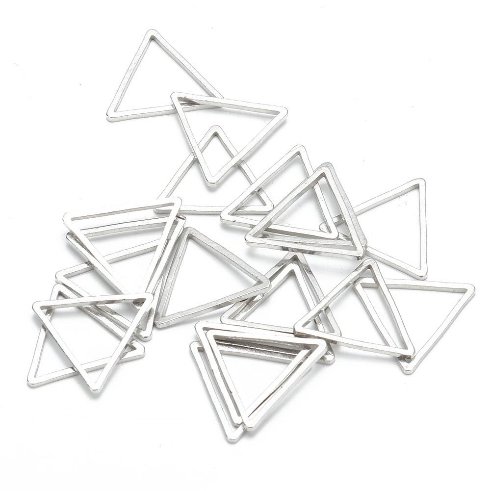 20pcs Geometric Hollowed Pendant DIY Craft Jewelry Earrings Making Accessories (15mm Triangles)