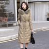 Winter new coat female mother white duck down jacket knee long thickened large size coat large size