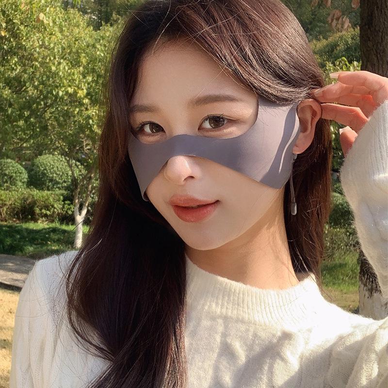 Women's Outdoor UV Protection Butterfly Face Mask - Ice Silk, Seamless & Ear-Hanging Design for Running