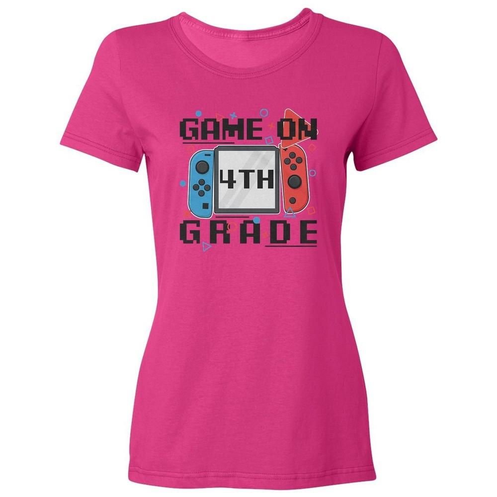 Game On 4th Grade - Back To School Controller Ladies  Crewneck T-Shirt Unisex T-Shirt S