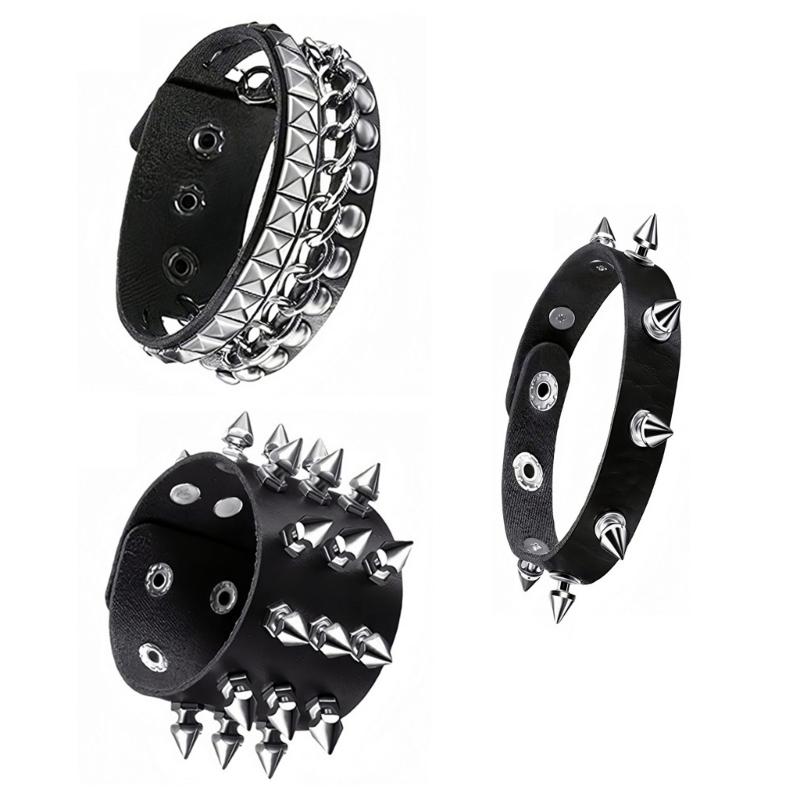 Braccialetto in Pelle Multistrato Fatto a Mano Braccialetto da Polso alla Moda Gioielli Eleganti da Festa Braccialetti alla Moda da Donna per Feste Quotidiane
