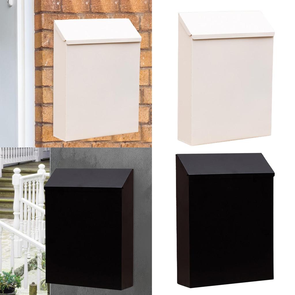 Wall Mounted Mailbox with Key Letterbox Modern Drop Box with Lock Newspaper Holder Box for Gate Front Door Outdoor Porch Decor