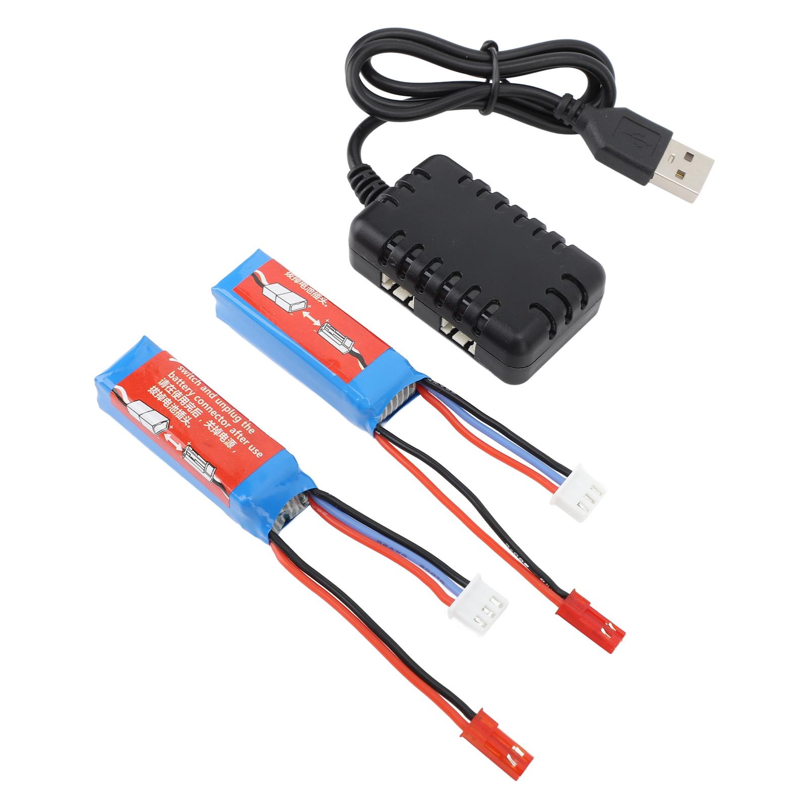 

RC Car Battery Charger Set 7.4V 400mAh RC Car Lithium Battery with Battery Charger for K969 K989 284161 284131 284010 1/28 RC Cars