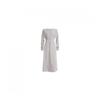 Shop   Binding Back Button Round Neck Long Dress Gray Egg Wdr 12132