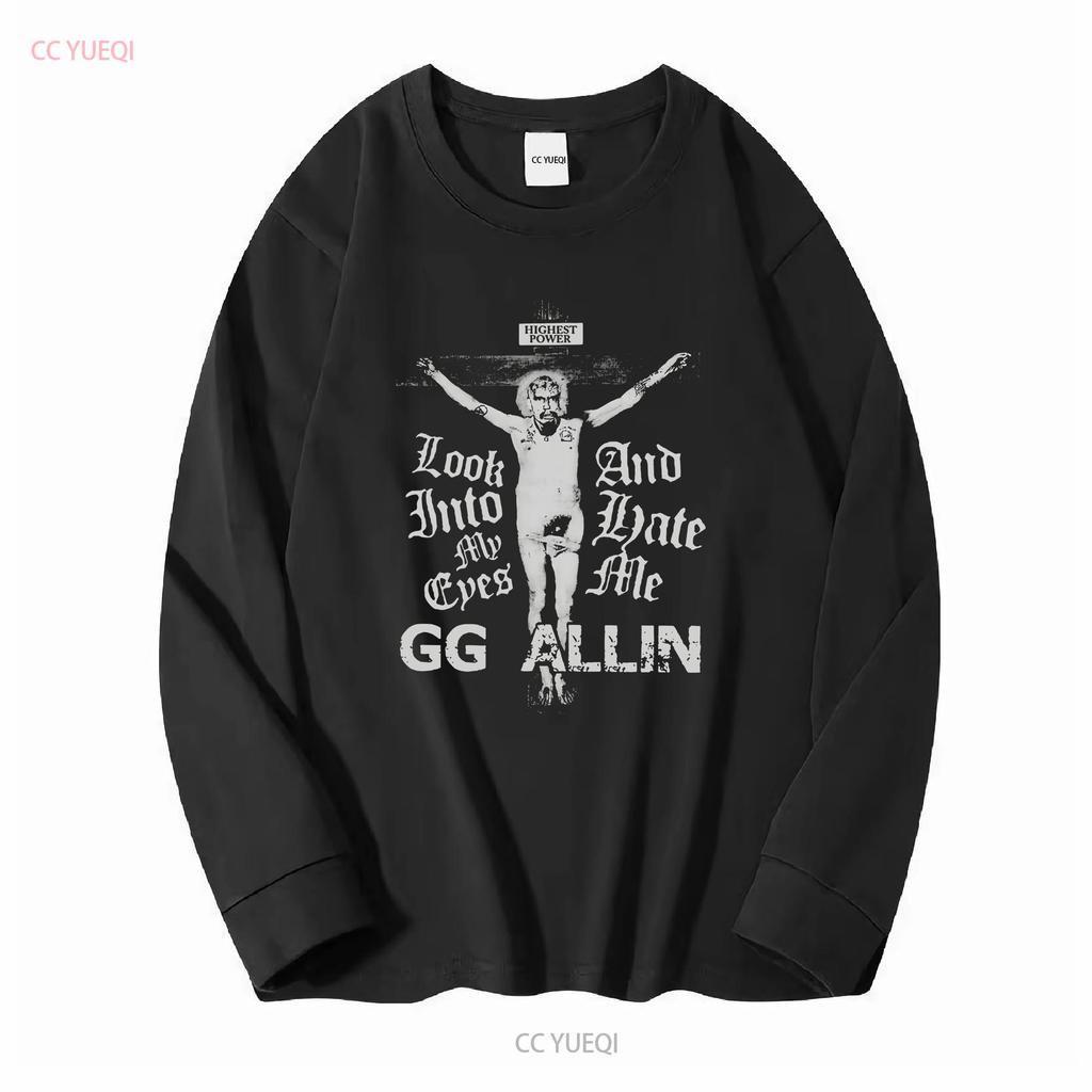 Rare GG Allin Look Into My Eyes Cotton Men T Shirt long or short sleeves vintage Washed Casual Slightly Stretched