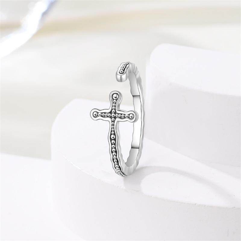 New Original Copper Minimalist Cross Ring For Women Fit Wedding Party Jewelry Gift
