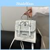 Print Splicing Sweet Design Bow And Lace Decoration Women Casual Shoulder Bags