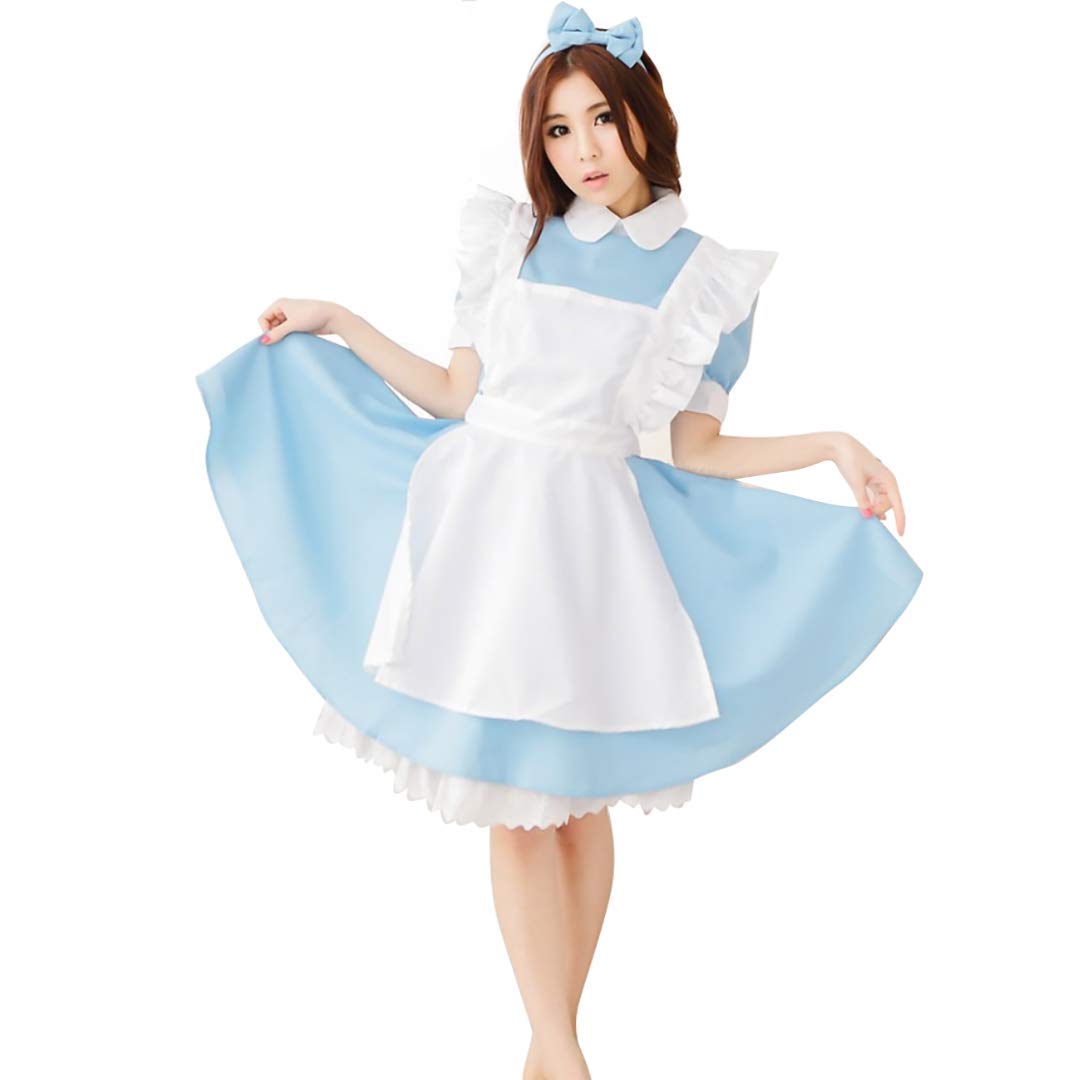 

Костюм горничной Мидории, Костюм для косплея «Алиса в Стране чудес», Высококачественный костюм на Хэллоуин, Идеально подходит для школьных фестивалей, косплея, Размер L