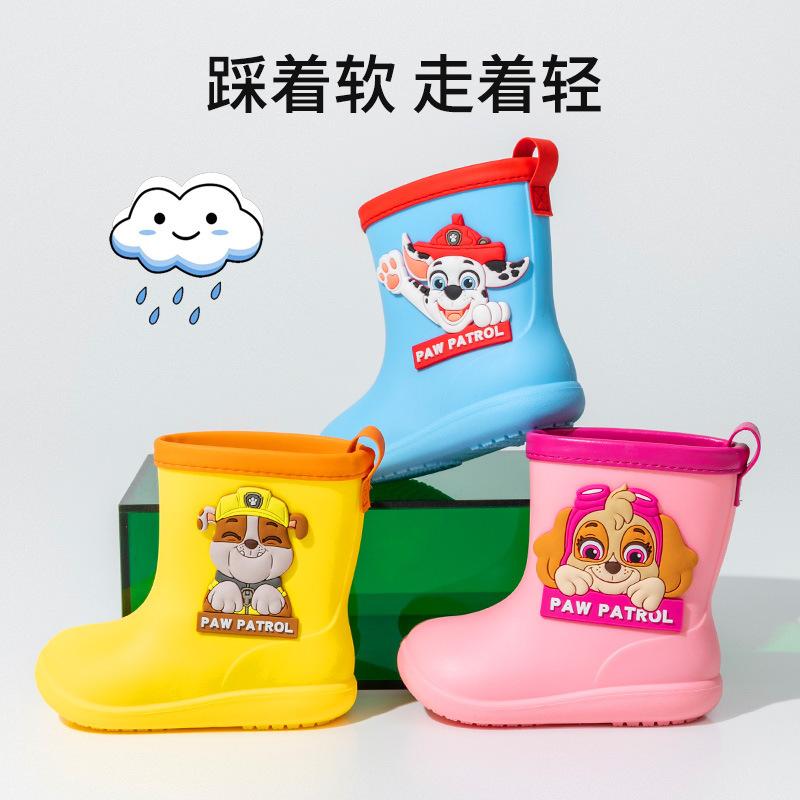 Paw Patrol Children's Rain Boots Boys Girls Cartoon Non-Slip Soft Sole Kids Waterproof Rain Boots Kindergarten Baby Water Shoes