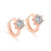 Orecchini Classici Brillanti in Zirconia Cubica da Donna Colore Oro Rosa Carini Mini Accessori per Orecchie Lobe Gioielli alla Moda E547