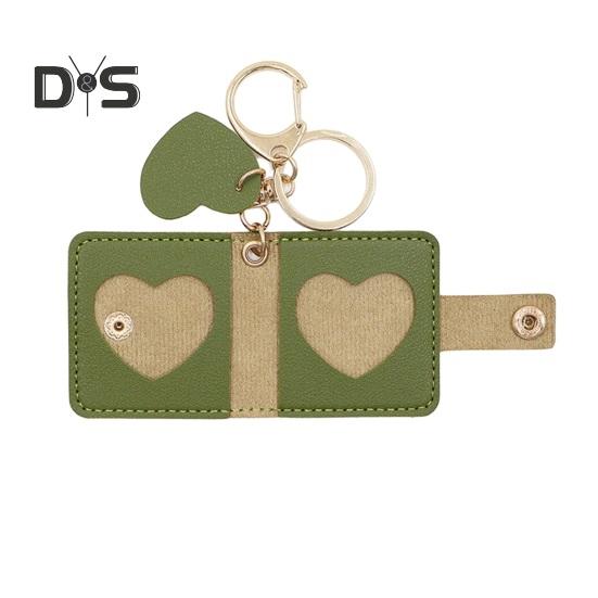 Family Photo Keychain Mini Album Faux Leather Personalized Picture Holder Retro Style Card Holder Key Ring