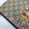 [Pre-Owned] Tiger Head Print Logo Wristband Canvas And Leather Clutch - Very Good #1QO79Y4