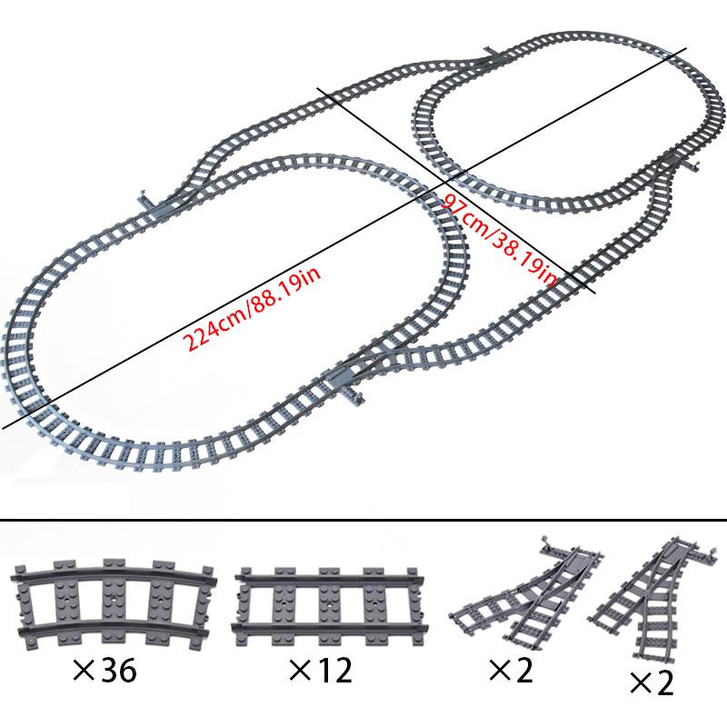 MOC Compatible With LEGO Train Track Combination Scene Building Blocks DIY Cross Track Railroad Flexible Bricks Toys Rail Car
