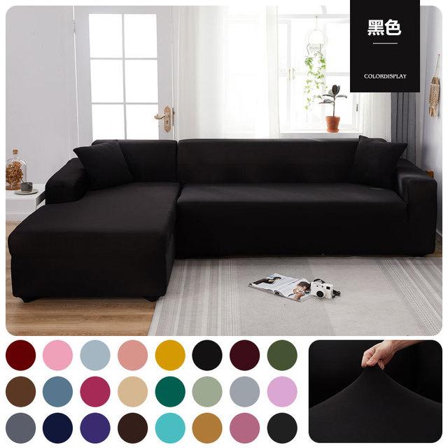 Elastischer Sofabezug, Sofa-Schonbezüge, einfarbig, Stretch-Sofabezüge, Couchbezug, L-förmiges Schnittsofa, Wohnzimmer, Zuhause, 1/2/3/4 Sitzplätze