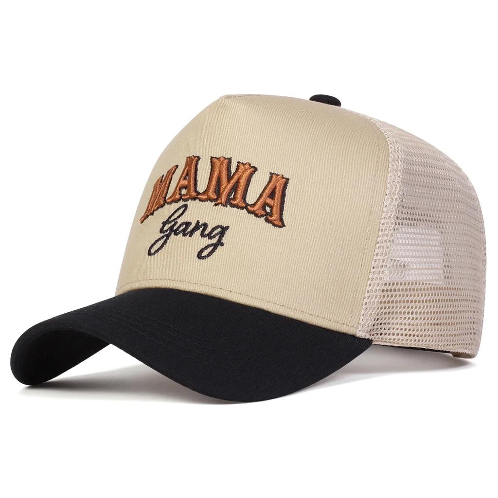 Unisex MAMA Letter Embroidery Baseball Net Caps Outdoor Adjustable Spring and Summer Casual Sunscreen Hat