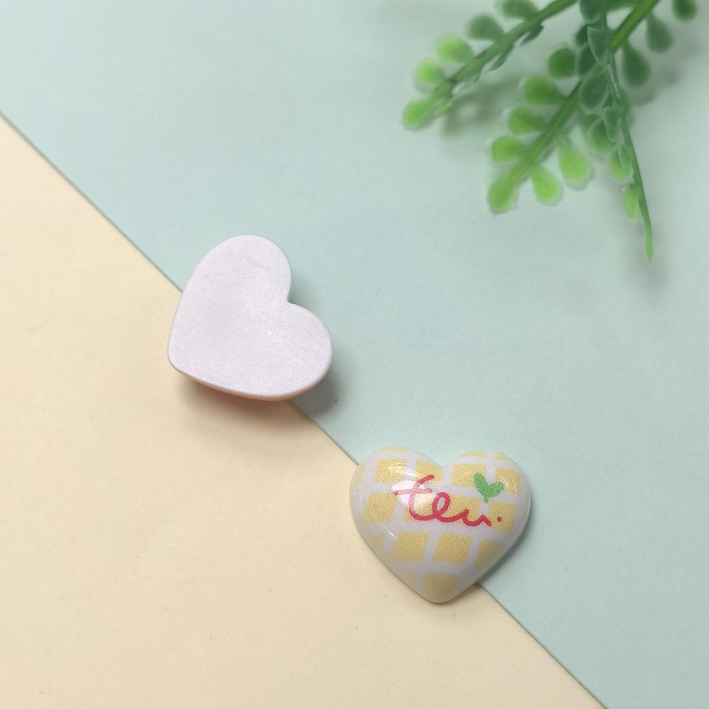 100Pcs Cute Flower Cherry Heart Resin Charms Flatback Resin Cabochon Fit Hair Bows Center Accessories DIY Scrapbook Crafts