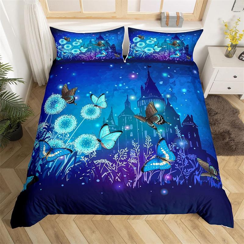 Deer Animal Duvet Cover Collection Twin Queen Size Butterfly Flowers Bedding Collection Microfiber Moon Galaxy Comforter Cover For Girls Teens