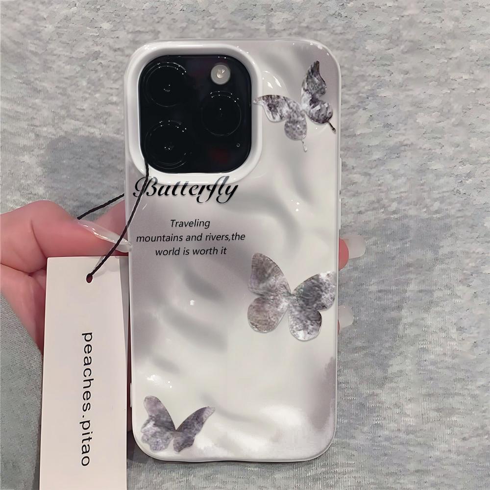Black and White Butterfly Phone Case For IPhone 17 Air 16 15 14 13 12 11 Pro Max Cover Case For IPhone 16 15 14 Plus Case Funda