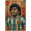Vintage Metallväggkonst Diego Maradona Fotbollsgraffiti Dekor