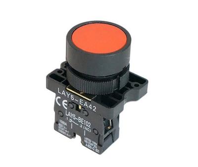 Flat Momentary Button Zero 0-1 Normally Closed Nc Contact 22Mm Red