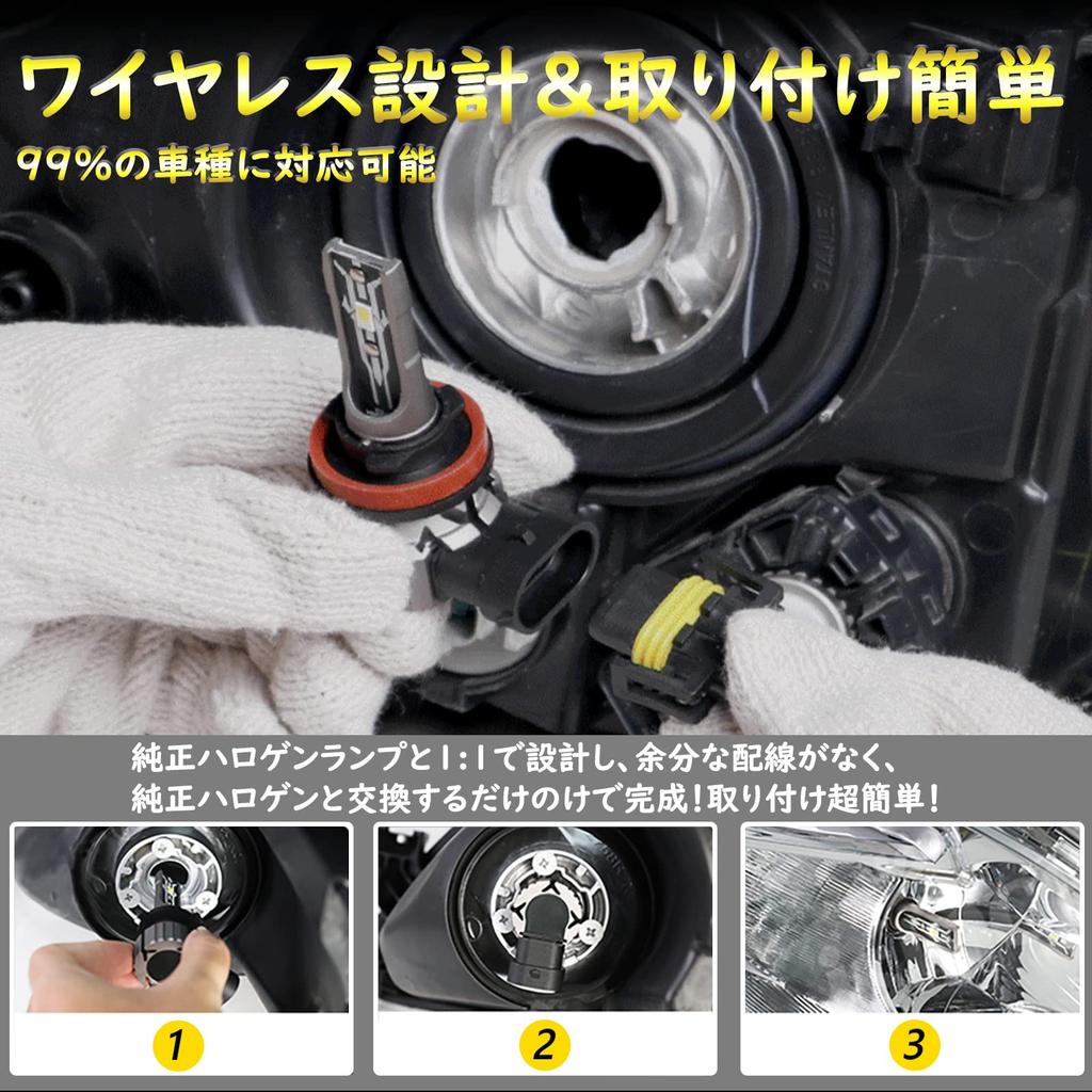 Faro LED XELORD H8 H11 H16, Soporta Inspección del Vehículo, Utiliza Chip CSP, LED, 6000K,