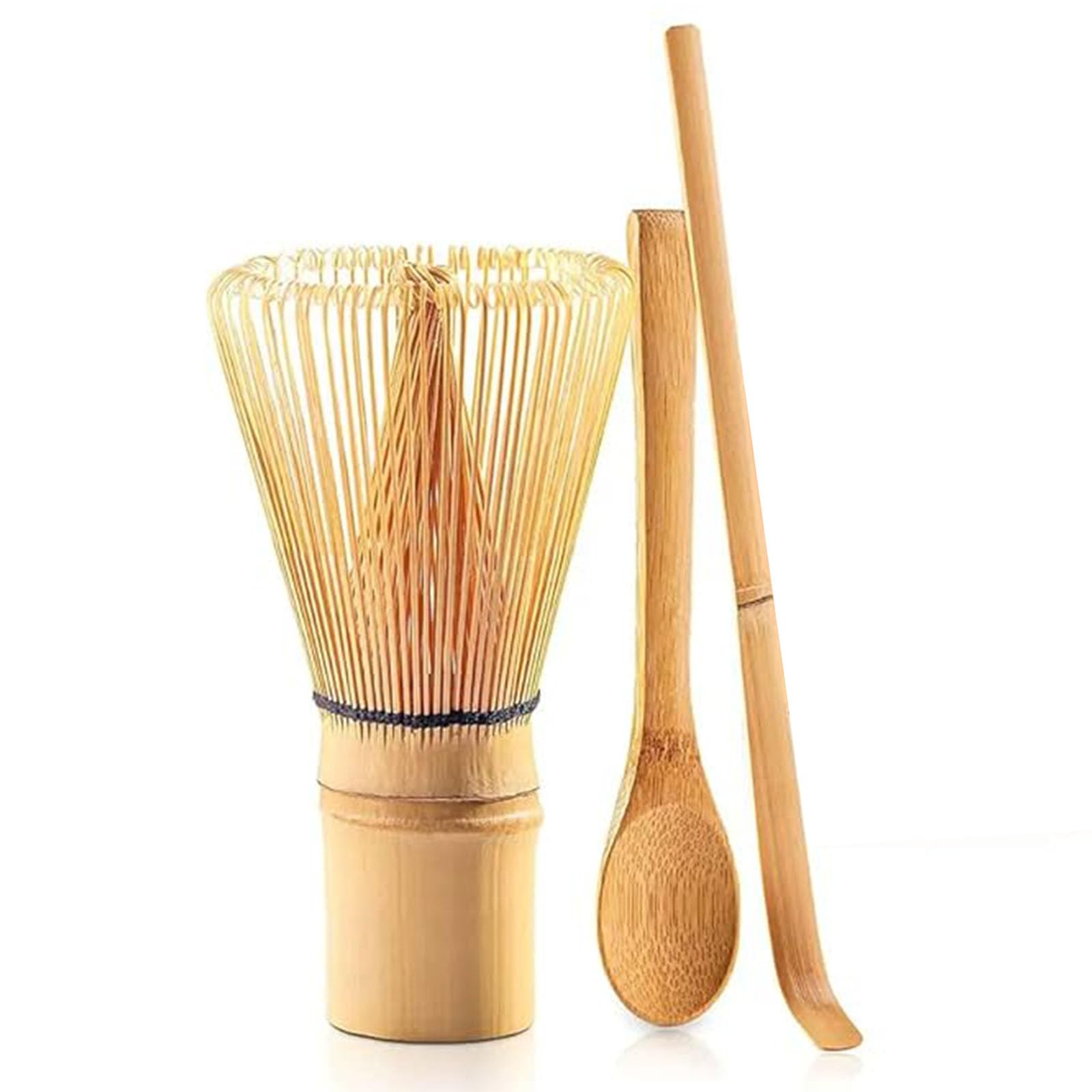 

DFsucces 3-Piece Tea Ceremony Utensil Set: 100-Standing Bamboo Tea Whisk, Tea Spoon, and Tea Scoop, Matcha Powder Whisk, Traditional Crafts for the