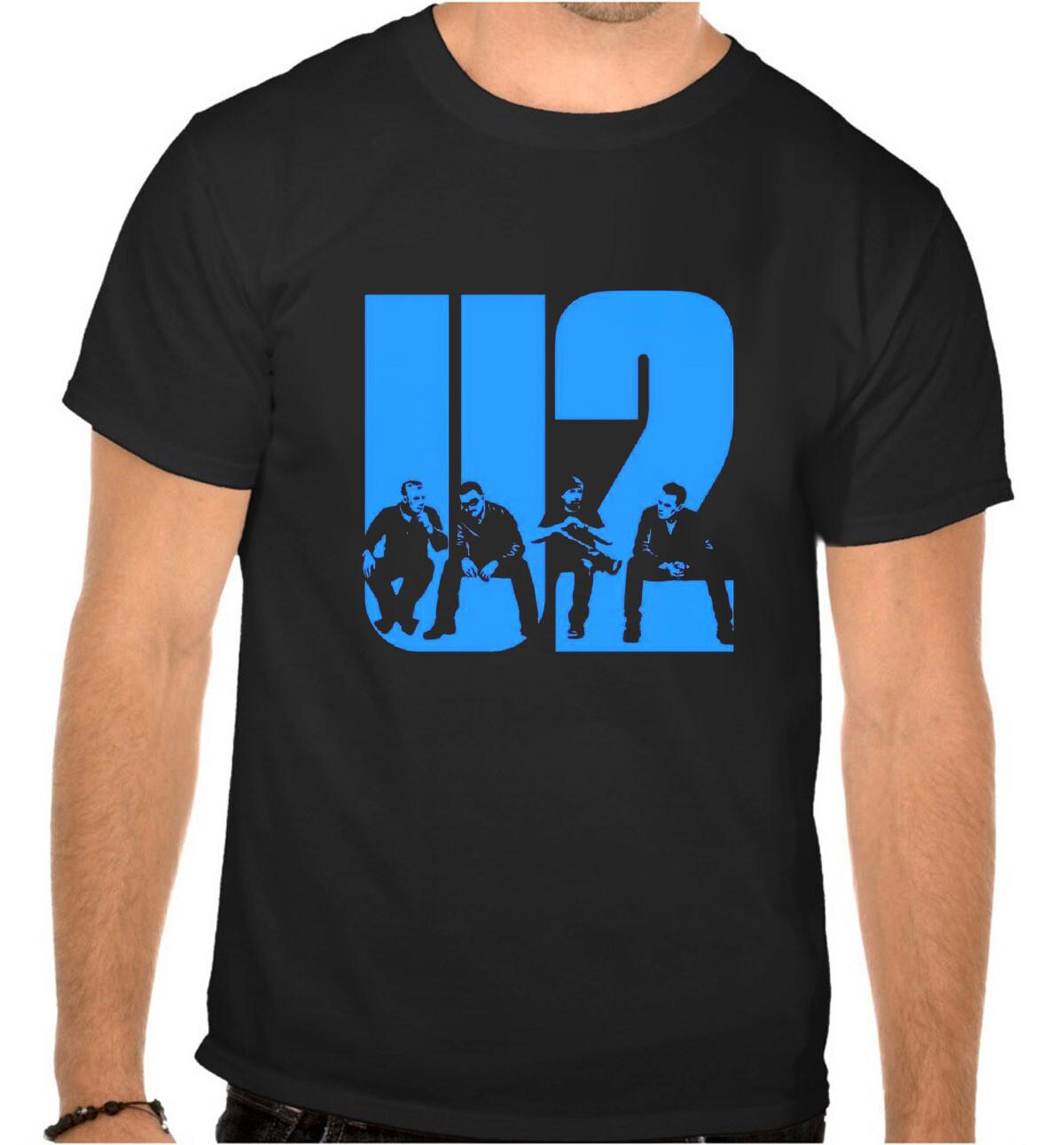 U2 U 2 Rock Music Black T-shirt 1014 M