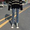 High-Waisted Slimming Velvet Straight-Leg Jeans for Women - Trendy Winter Cigarette Pants