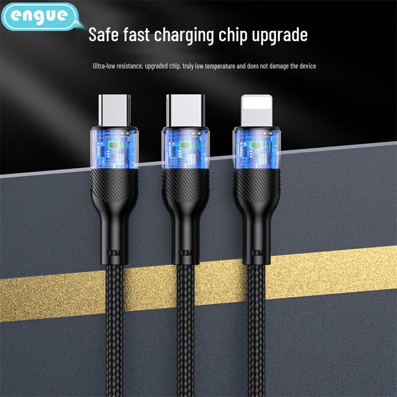 Câble de données tressé 3 en 1 ENGUE Super Charge Rapide 66W