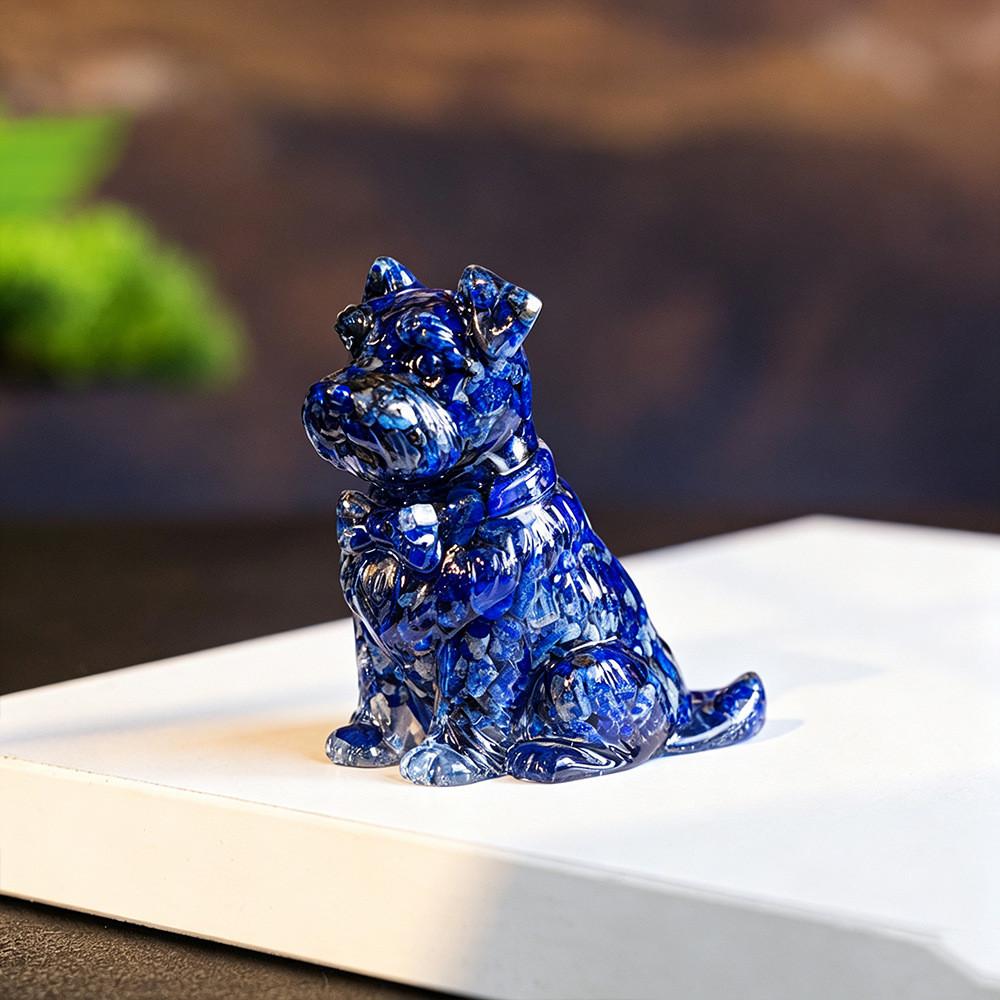 Resin Crystal Dogs Snow Shih Tzu And Golden Retriever Home Decor Gift For Animal Lovers
